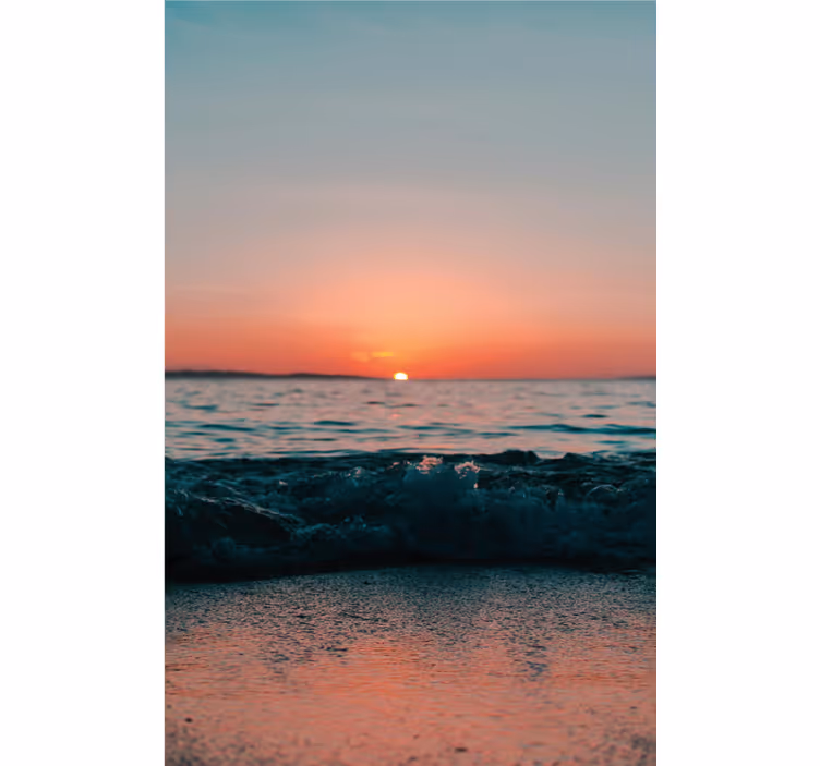 Sunset on a beach bathroom roller blind - TenStickers