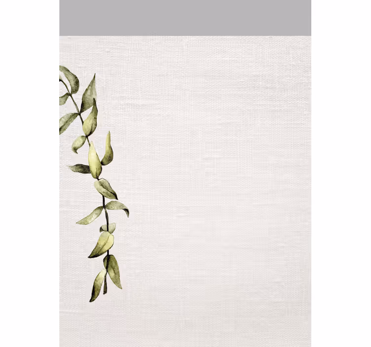 Bathroom roller blind in white linen and leaf design - TenStickers