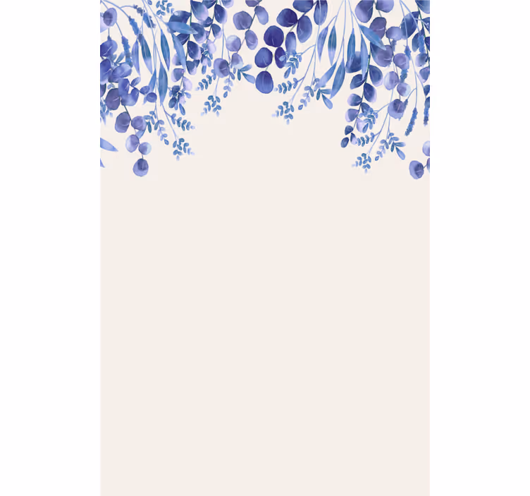 Blue falling branches of leaves bathroom roller blind - TenStickers