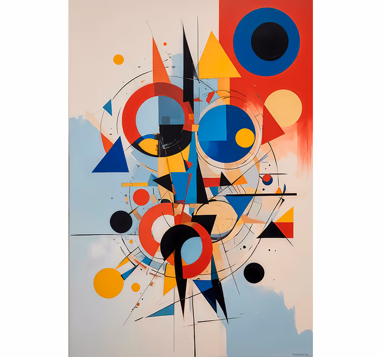 geometric paiting art roller blind - TenStickers