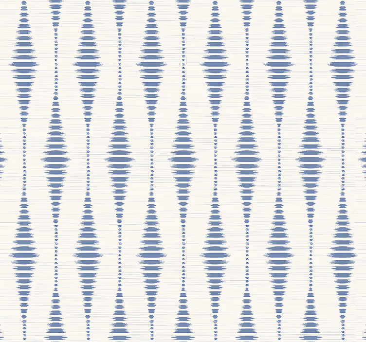 "Rabaul Ikat" blue and beige living room roller blind - TenStickers