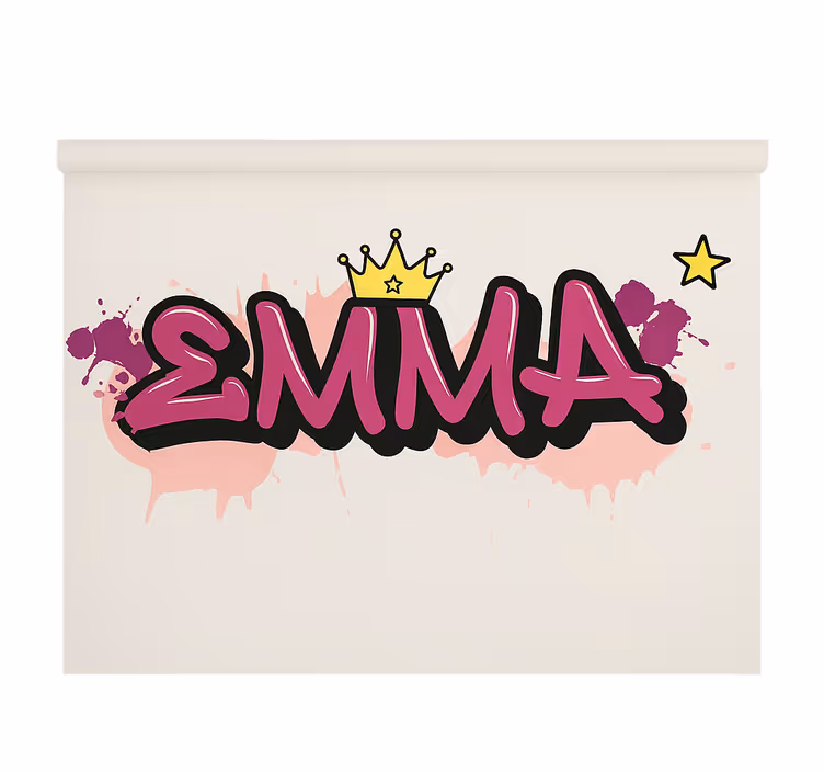 Pink custom graffiti children room roller blind - TenStickers