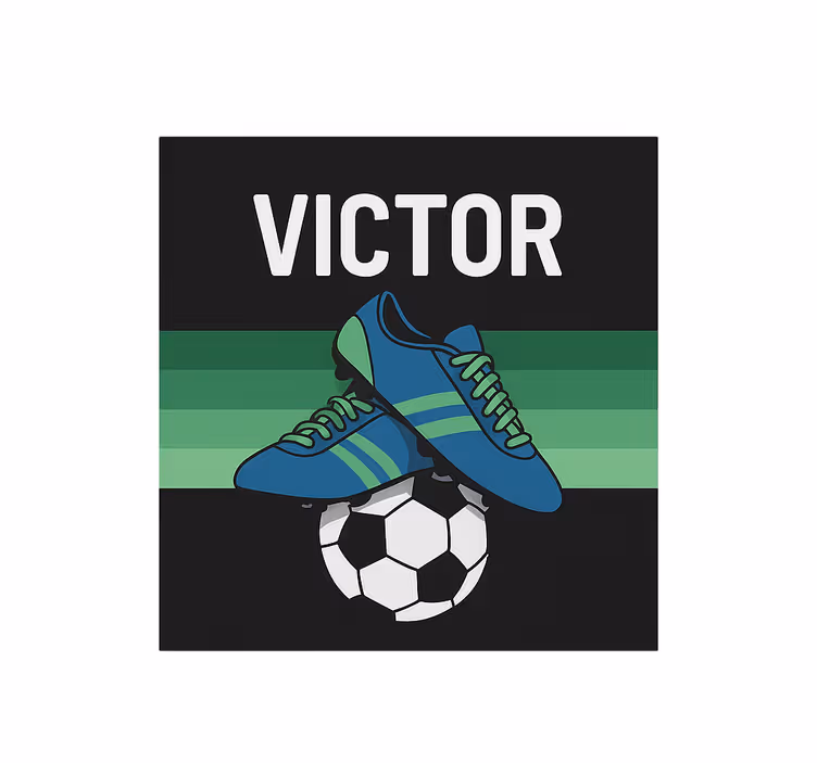 Football boots with name children room roller blind - TenStickers