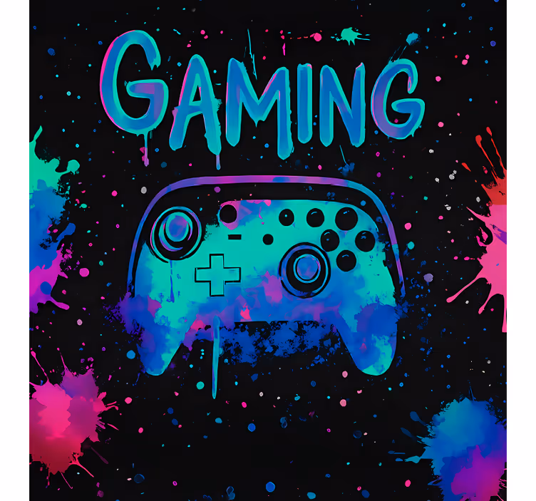 Neon splash paint controllers geek roller blind - TenStickers