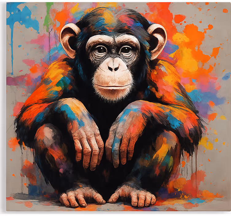 Monkey with colors teenage bedroom roller blind - TenStickers
