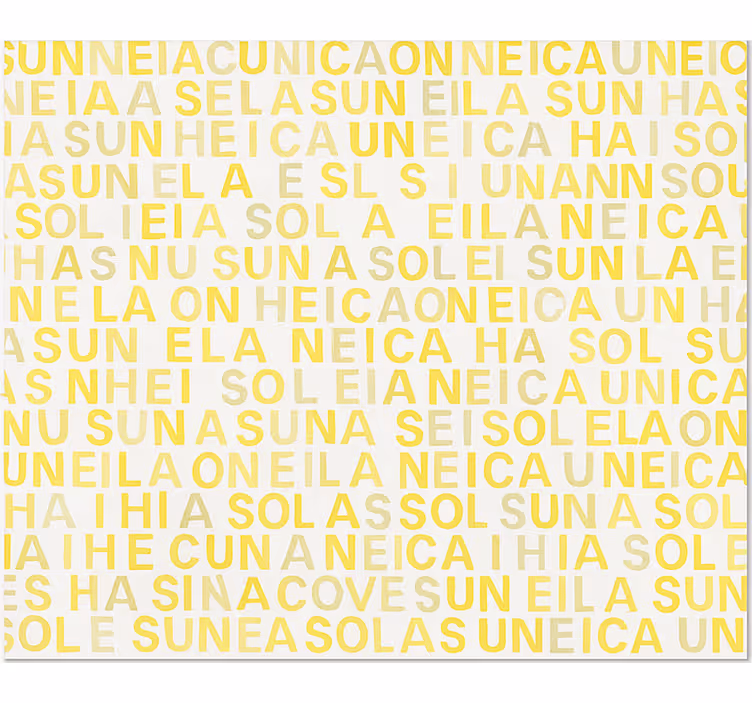 Yellow printed letters teenage bedroom roller blind - TenStickers
