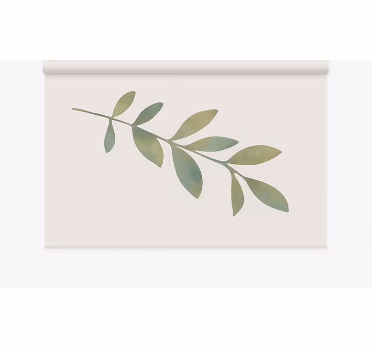 Office roller blind with large leaf design - TenStickers