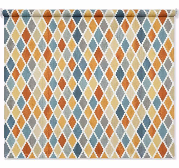 Cascading colorful diamonds scandinavian roller blind - TenStickers