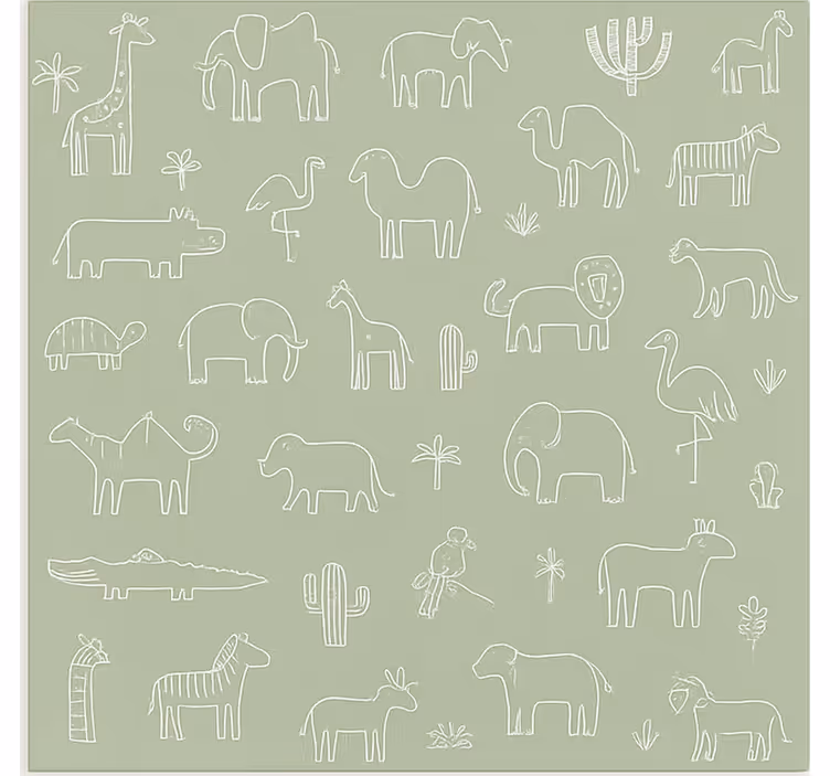 Scandinavian roller blind jungle animal outlines - TenStickers