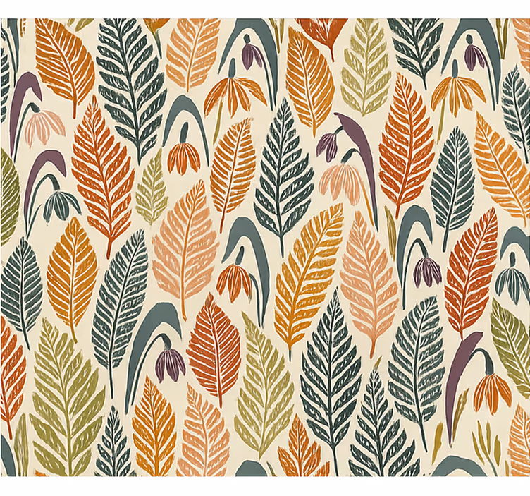 Scandinavian roller blind multicoloured snowdrop flowers - TenStickers