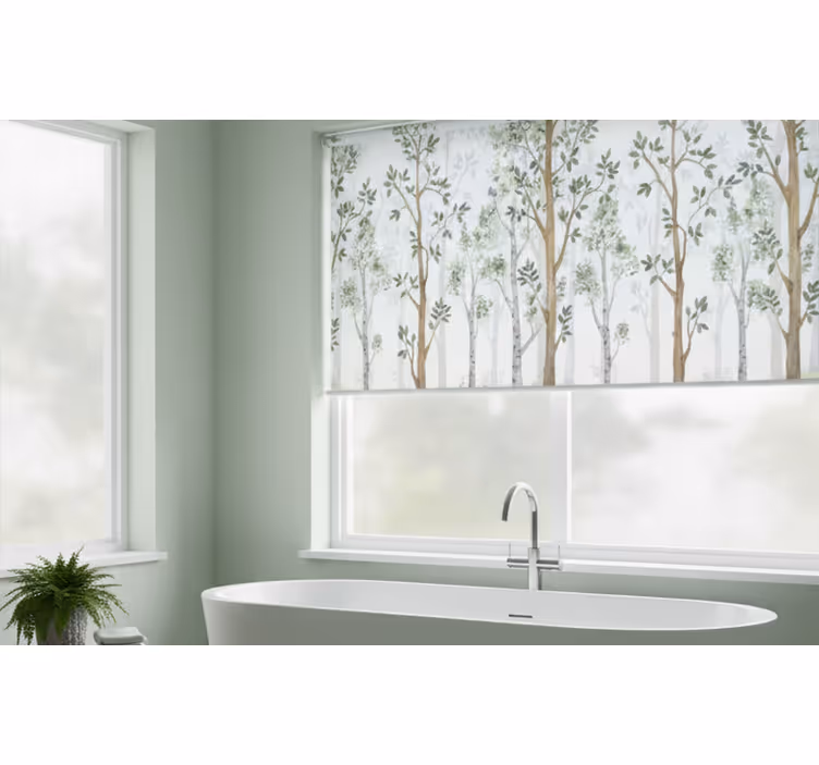 Tree roller blind minimalist botanical design - TenStickers