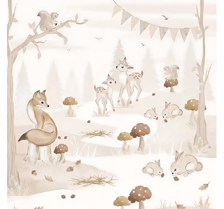 Whimsical woodland nursery tree roller blind - TenStickers