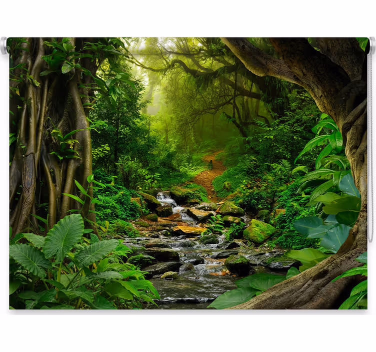 Tree roller blind tropical forest oasis - TenStickers