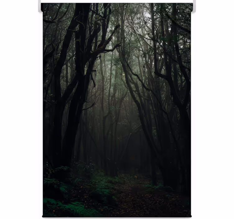 Dark mystic woods tree roller blind - TenStickers