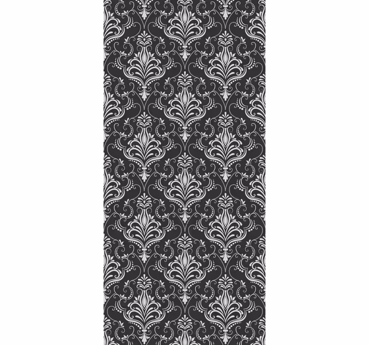 Home office roller blind with baroque botanical design - TenStickers