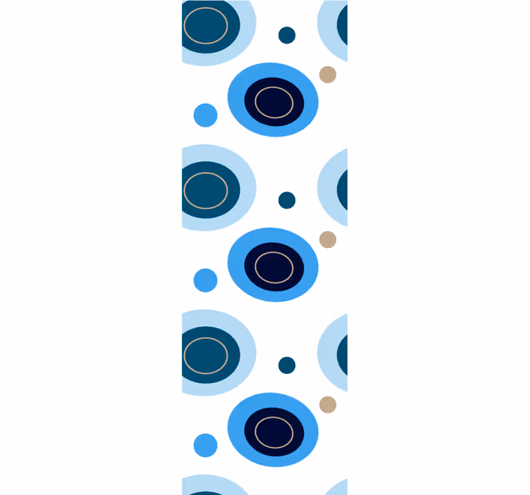 Home office roller blind in blue dot flower pattern - TenStickers