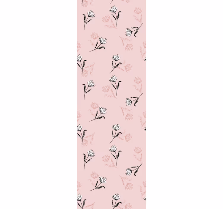 Home office roller blind white lilies on pink - TenStickers