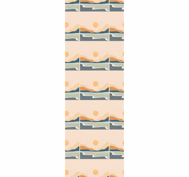 Home office roller blind abstract sunset mountains - TenStickers