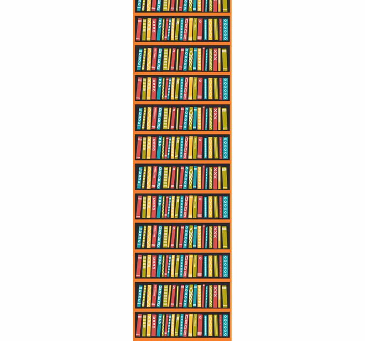 Home office roller blind full colorful library - TenStickers