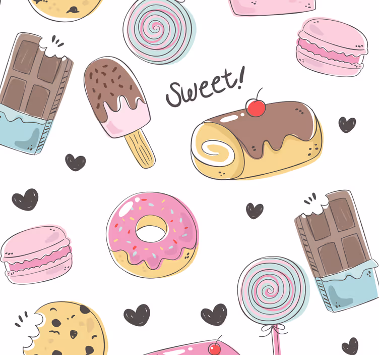 Kitchen roller blind with sweet treats design - TenStickers