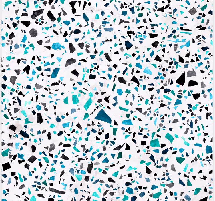 Kitchen roller blind in blue terrazzo design - TenStickers