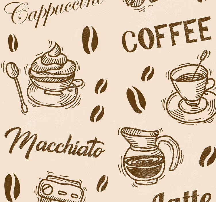 Coffee varieties design kitchen roller blind - TenStickers