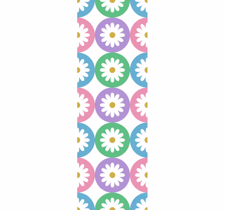 Kitchen roller blind daisy pattern circles - TenStickers