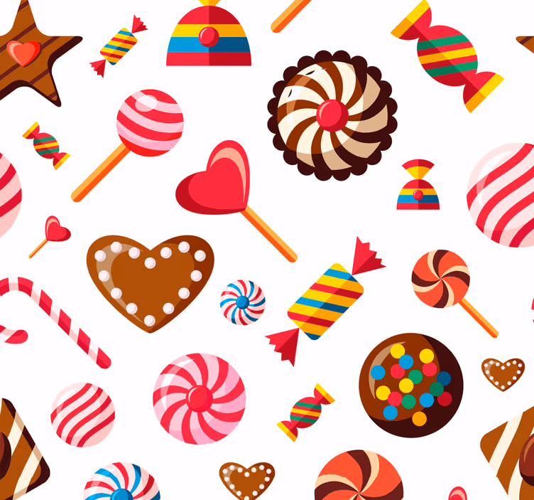 Kitchen roller blind with sweet treat patterns - TenStickers
