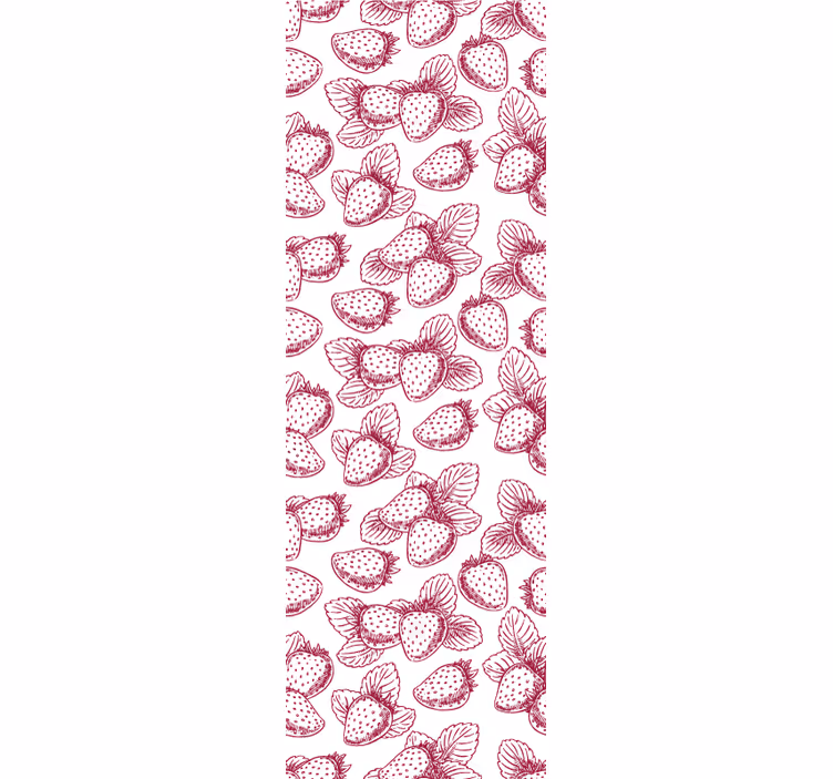 Kitchen roller blind strawberry sketches - TenStickers
