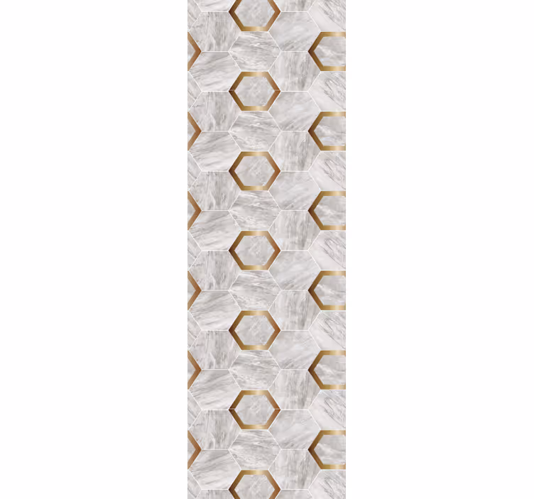 Kitchen roller blind with grand gold marble hexagons - TenStickers