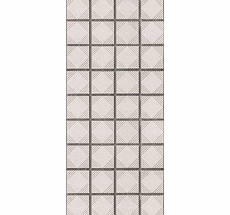 Kitchen roller blind with white minimalist abstract tiles - TenStickers