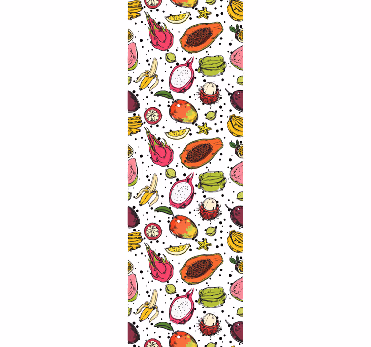 Kitchen roller blind featuring colorful exotic fruits - TenStickers