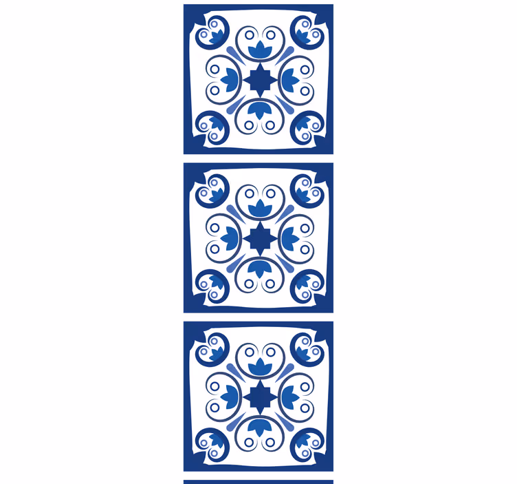 Kitchen roller blind typical beautiful blue tile - TenStickers