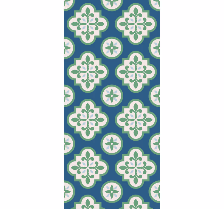 Kitchen roller blind with green clover tile pattern - TenStickers