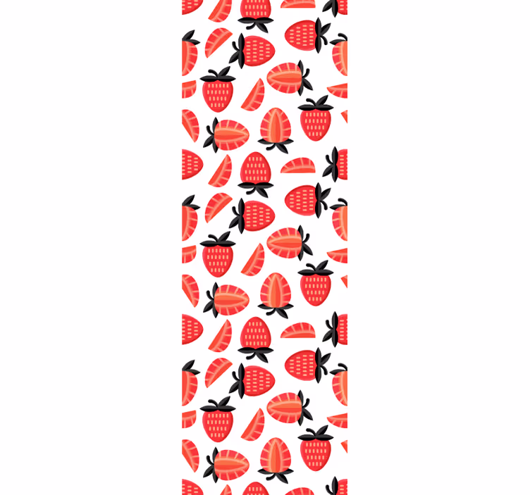 Kitchen roller blind with realistic red strawberry pattern - TenStickers