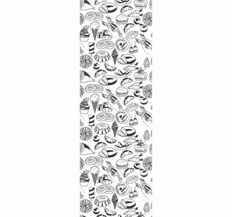 Kitchen roller blind with food doodles pattern - TenStickers