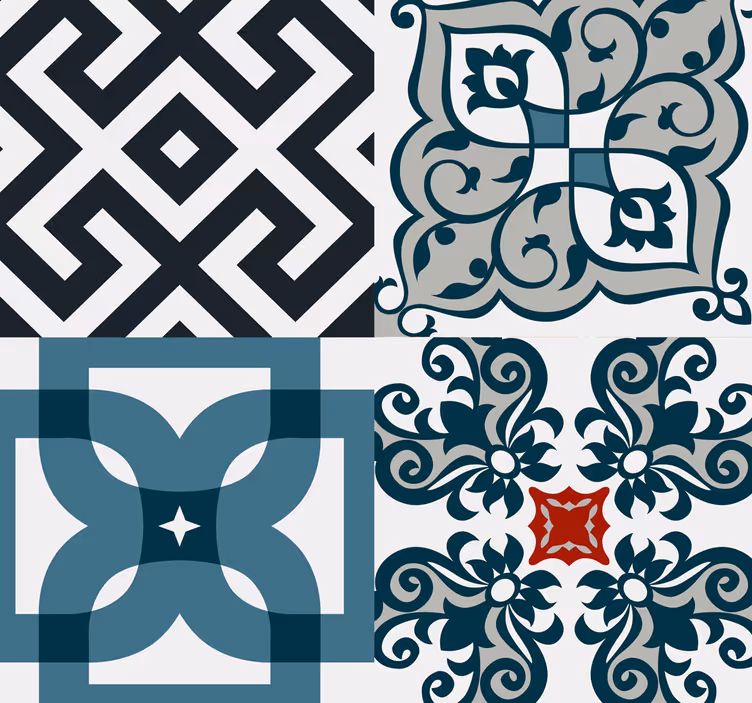 Kitchen roller blind portuguese vintage tiles - TenStickers