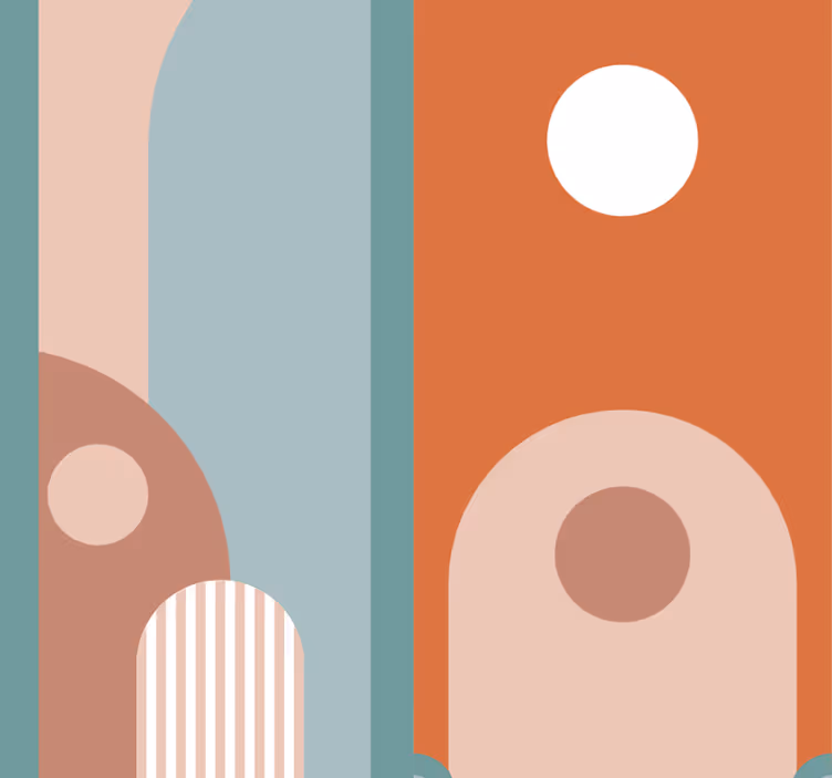 Dining room roller blind joyful wallpaper - TenStickers