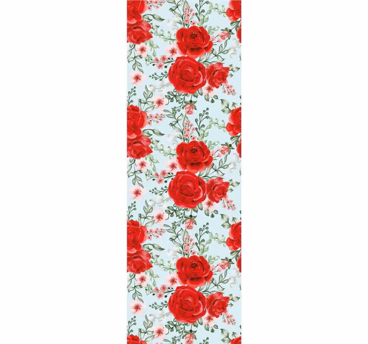 Dining room roller blind in grandmillennial floral style - TenStickers