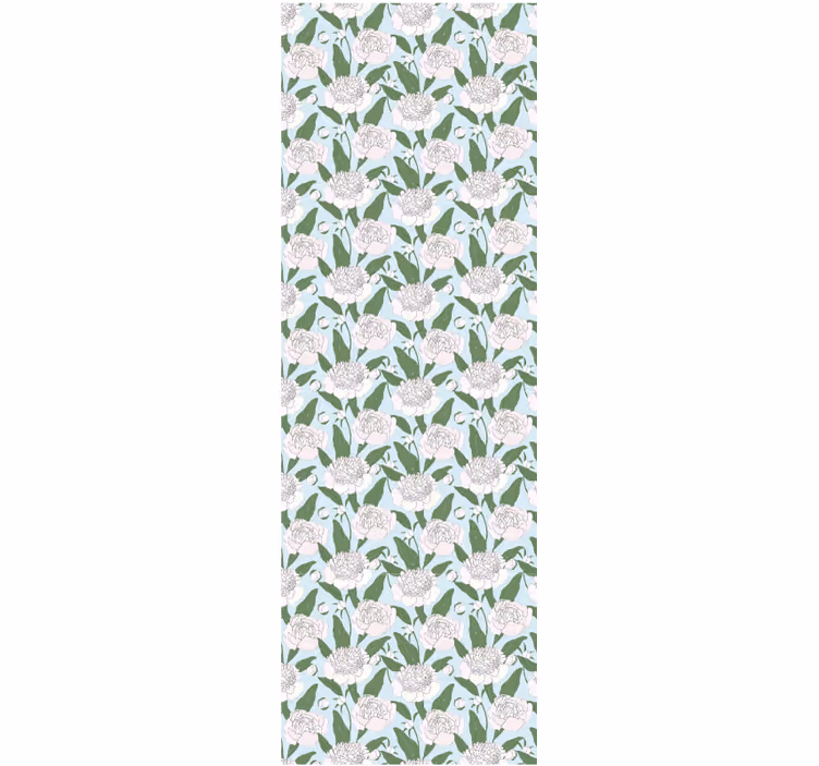 Dining room roller blind with white floral pattern - TenStickers