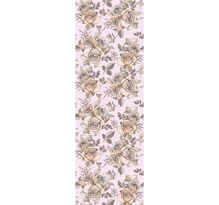 Dining room roller blind with shabby chic rose design - TenStickers