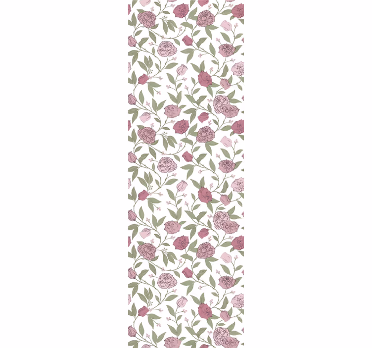 Dining room roller blind in pale pink vintage roses - TenStickers