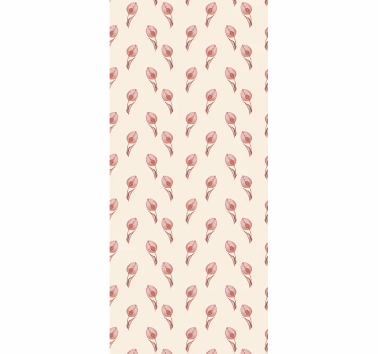 Dining room roller blind with small pink tulips - TenStickers