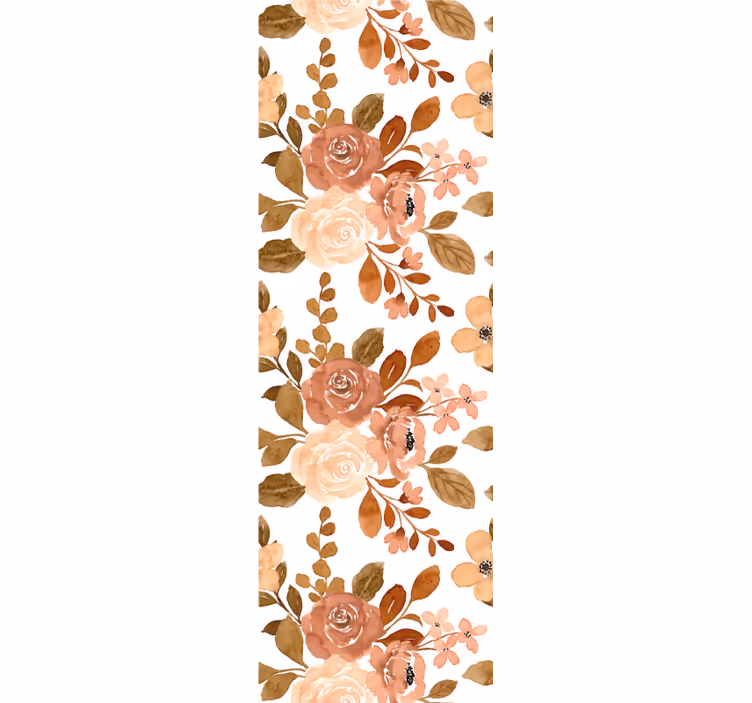 Dining room roller blind elegant pink pastel flowers - TenStickers