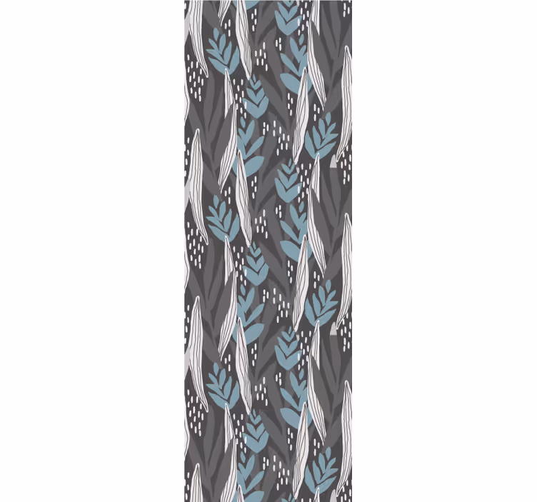 Dining room roller blind in floral gray watercolor - TenStickers