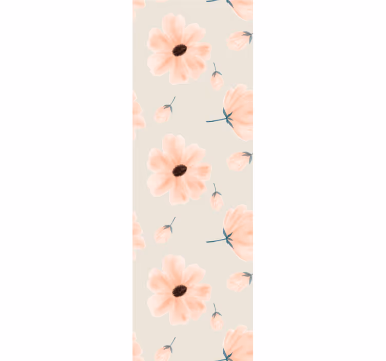 Dining room roller blind with large floral watercolor design - TenStickers