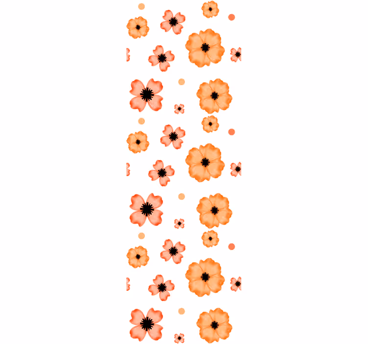 Dining room roller blind in orange and pink watercolor - TenStickers