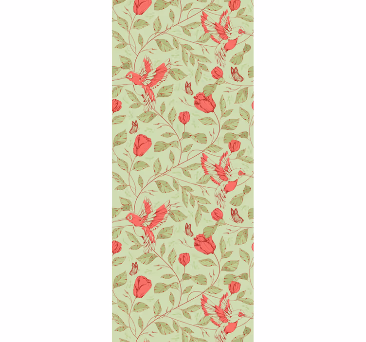 Dining room roller blind with red tulips pattern - TenStickers