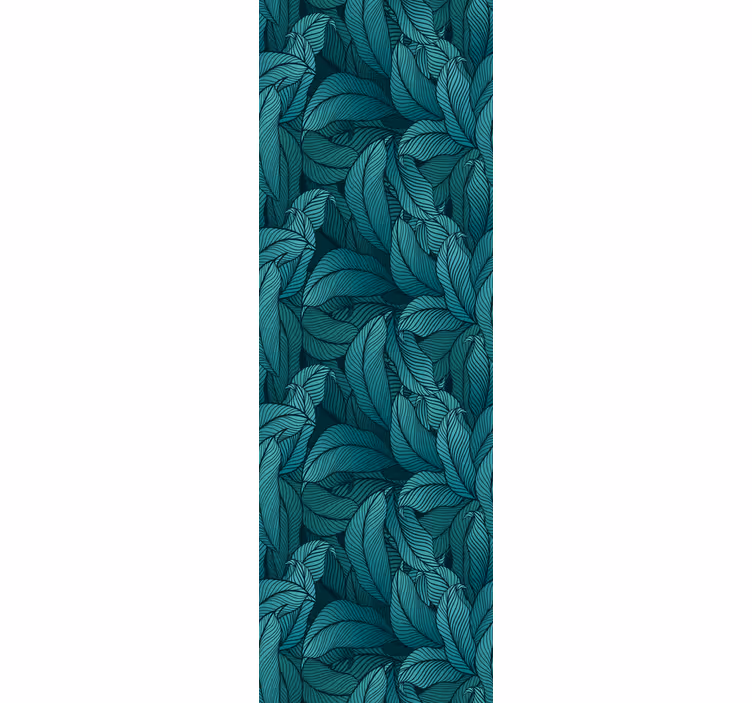 Dining room roller blind wild dark green leaves - TenStickers