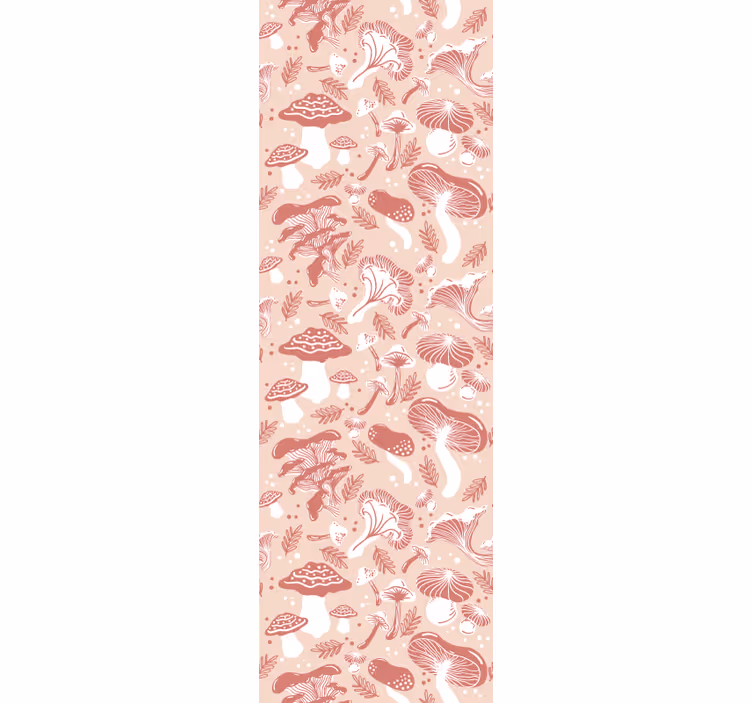 Dining room roller blind with beige forest mushrooms - TenStickers